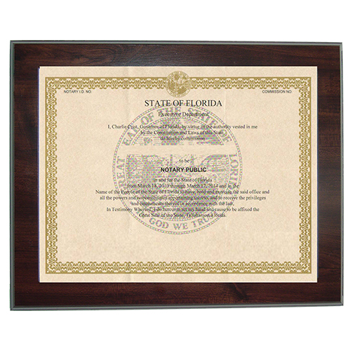 Colorado Notary Commission Certificate Frame 8.5 x 11 Inches